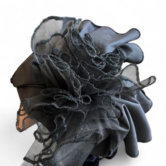 HW Collections Black Velvet Halter Dress Beaded Bodice XS/S - Picture 5 of 8